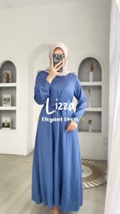 LIZZA DRESS - FLOTTILICIOUS / Dress Wanita Polos SImpel Lebaran Cantik / Eid Series / Gamis Muslim Kekinian