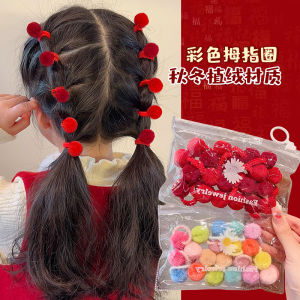 New Year Baby Hair Ties Elastic No Damage for Girls Red Head Ropes Children Hair Bands Good Elasticity Hair Ropes