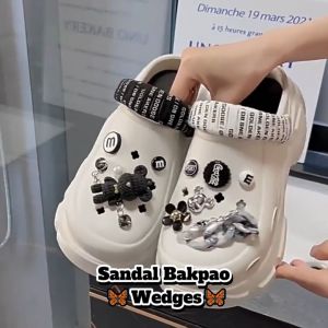 Sandal Bakpao Sepatu Wegdes Wanita Sendal Baim Sandal Kodok Sendal Slip on Sepatu Sandal Wanita Anti-slip
