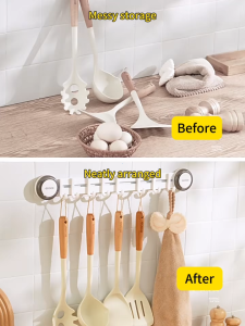 Ecoco Suction Cup Wall Row Hooks for Clothes Towels Bathroom Kitchen Aluminum Alloy Hook Reusable