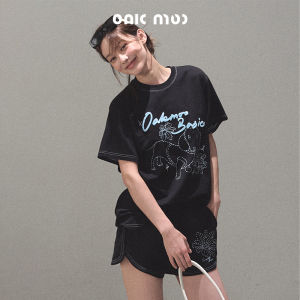 OAKMOO | Bộ Áo Thun và Quần Short Form Rộng từ Bông Dài Mềm Mại