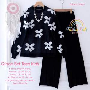 [[ New Arrival ]] Setelan Blus Rajut Anak Motif Lucu Qinan Set Teen Kids Oneset Anak Sweater Rajut Usia 12-16 Tahun Setcel Kulot Anak Outfit Baju Anak Remaja Casual Fashion anak Korean Style