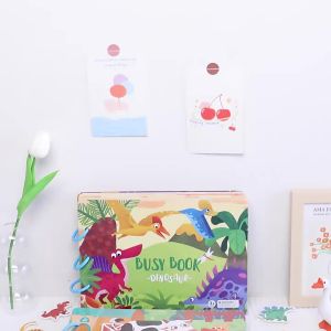 Quiet Busy Book 4 Themes Cartoon Travel Sticker Books DIY Sticker Educational Game Montessori Paste Book Toy Gifts