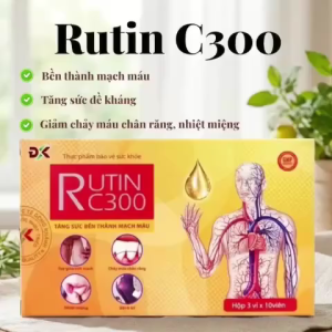 Rutin C300 Hỗ Trợ Bền Thành Mạch Máu Mao Mạch | Vitamin C Rutin Giảm Chảy Máu Chân Răng 30 Viên