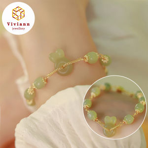Viviann Original Design Jade Rabbit HeTian Jade Rabbit Bracelet 2023 Chinese Style New Jade Rabbit Bracelet Fresh Literary Fashion Rabbit Bracelet To Send Girlfriend Birthday New Year Gift