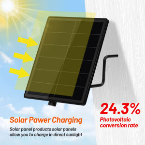 D5 Solar Panel DC 3.7V/5V/6V/9V/12V Solar Charger for Security Cameras Doorbell Solar Power Supply with Micro USB Port & Type-C