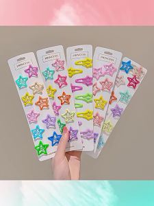 Aksesori Rambut Kanak-Kanak Bintang Sepit Rambut Gadis Bayi Comel Klip Kecil Aksesori Kepala Gadis Kecil Rambut Patah bb Pengeluaran Kad Bintang Pecah Lima Klip