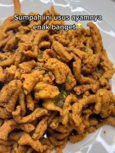 Usus ayam crispy pedas daun jeruk 1/2 kg(500gr)