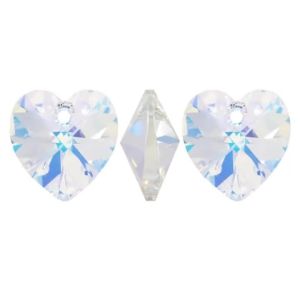 28pcs Czech Top Drilled 14mm Love Heart Shaped Crystal Pendant Loose Drop Beads #6228 Crystal AB for Jewelry Craft Making