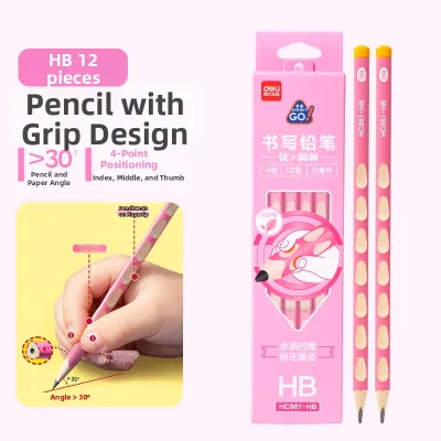 deli | Non-Toxic Ergonomic Pink Pencil 2B