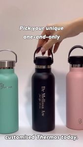 【PERSONALIZED 】Sleek Peek Thermos Vacuum Flask Customise Name 500ml Thermal Flask Custom Gift Design Hadiah 保温瓶定制名字水壶