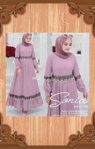 SENNA STORE Sania Maxy Dress Terbaru 2023 Bahan Ceruty Babydoll Gamis Simple Fashion Muslimah Trendy