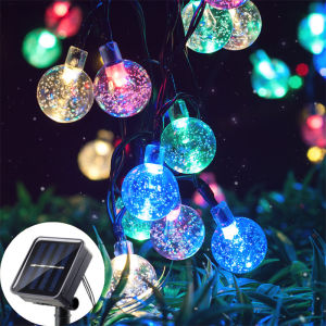 Solar String Light 8 Modes Outdoor LED Crystal Globe Light Solar Fairy Light Garden Light for Christmas Wedding Party Decoration