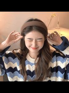 HARVEY Sponge HeadbandNew Fashion Korean Style Wide-brimmed Sponge Wide Brim Brown Coffee Color Headband High End Headwear Fashion Elegant Hair Band