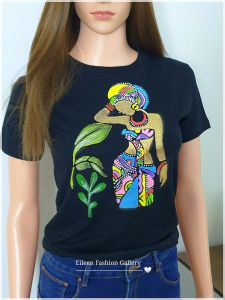 Hand-painted T-Shirt(เสื้อยืดเพ้นท์มือ)Small size Bust 32" length 20" cotton