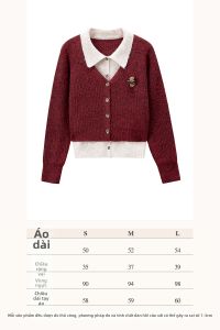Áo Sweater Hai Mảnh Giả Màu Oatmeal Latte & Mocha