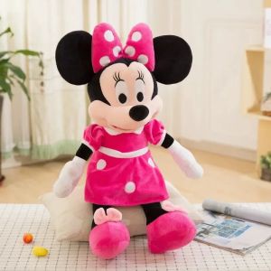2026 Cartoon Disney Couple Mickey Minnie 35cm Anime Red Pink Minnie Mouse Plush Toys Girlfriend Children Gifts Lovely Plush Toy