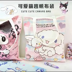 Túi vải canvas túi tote hoạ tiết hoạt hình dễ thương đi làm  đi chơi