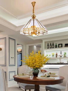 GELAIYA | Modern Minimalist American-style Crystal Copper Dining Room Light