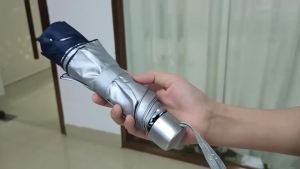 Folding Umbrella Manual 3 Fold Compact Tra Durable Windproof Sunshade For Sun And Rain UM314