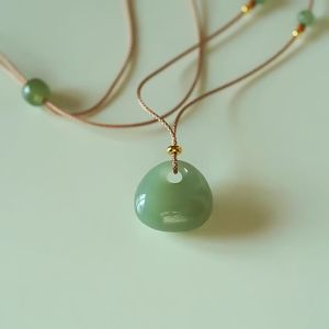 GL Fashion simple design Auspicious fortune and Hotan jade noble elegant Necklace N8099