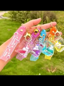 ALENADAY - Gantungan Kunci Cair Unicorn Glitter Lucu Unik Untuk Tas Motor Mobil KEY11