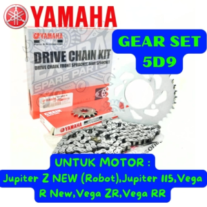 GEAR SET KODE-5D9 ORIGINAL YAMAHA YGP PRESISI VEGA ZR/JUPITER Z/NEW/ROBOT KUALITAS ASLI YAMAHA YGP .