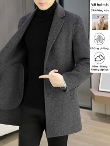 Áo Khoác Lông Cừu Hai Mặt Chất Lượng Cao với Cổ Áo Vest cho Đàn Ông Trẻ Mặc Công Sở