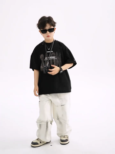 Áo Thun Ngắn Tay Mùa Hè Cho Bé Trai Bé Gái In Hình Năng Động Cổ Tròn | JJ Kids Fashion