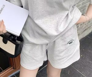 Fashionable Casual Sports Set Womens Summer Korean Loose Student Running Short Sleeve Shorts Two-Piece Set Trendy Polyester Fiber