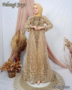 BISMILLAH READY LUMINA DRESS PESTA TERBARU BUAT KONDANGAN MATT TULLE BORDIR MUTIARA