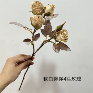 Miniature Multi-Head Rose Artificial Flowers European Vintage Ins Style Home Decor Wedding Living Room Dining Table Placement