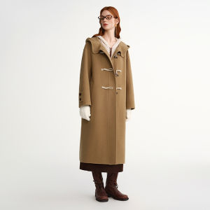 DUSHU | Minty Chocolate Style Big Size Woolen Coat Large Outerwear