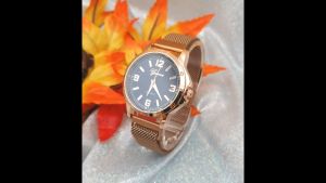 นาฬิกาแฟชั่น Geneva แบรนด์แท้ สายแม่เหล็ก ปรับตามขนาดข้อมือ ไม่ต้องตัดสาย หน้าปัดขีด-เลข  ( แถมฟรี !! กล่องใส่นาฬิกา )