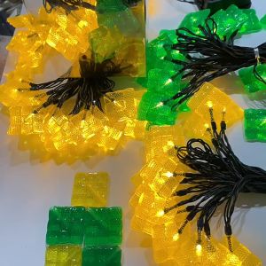 【Ramadan decorations】Solar led square malai wrapped dumpling light string led square battery box solar outdoor waterproof garden color light