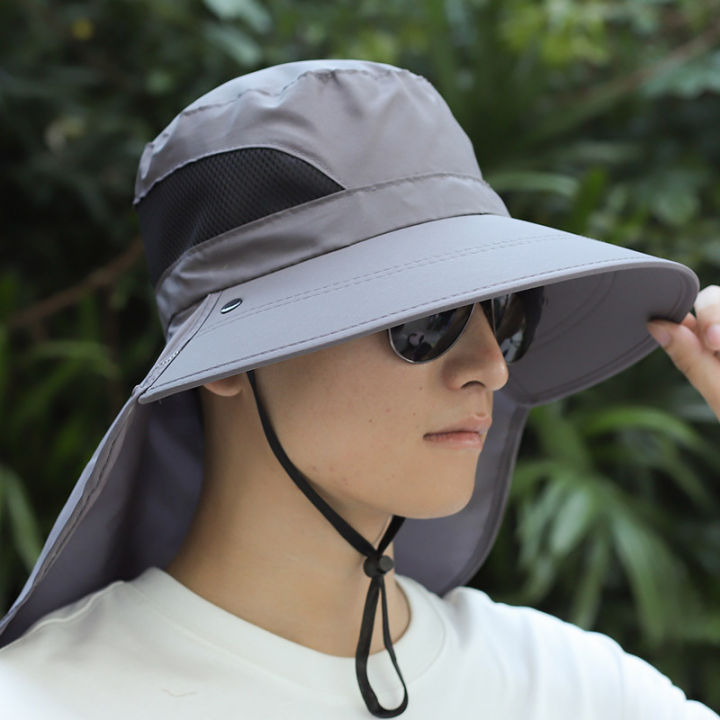 Fishing Hat for Mens Womens Outdoor Fisherman Hat Cap Sun Protection  UV-proof Sun Hats Cover Face Wide Brim with Neck Flap