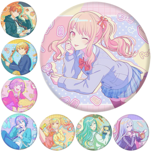 58 มม.อะนิเมะ PJSK วันเกิดคอสเพลย์เครื่องแต่งกาย Badge Pin SPTE Tinplate เข็มกลัด Prop Xmas ของขวัญ