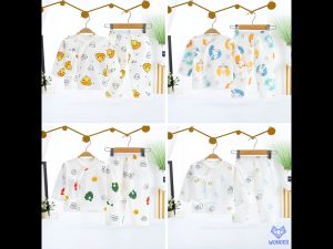 ชุดเด็กแรกเกิด (0-6 เดือน) ผ้าคอตตอน เสื้อผ้าเด็ก เสื้อผ้าเด็กแรกเกิด เสื้อผ้าเด็กทารก ของใช้เด็กแรกเกิด เตรียมคลอด newborn baby ขายาว BN115