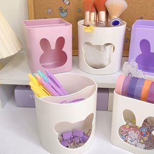 【D289】Kotak Penyusun Stesenery Lucu Cute Stationery Organizer Box Multifunctional Desktop Pen Holder Makeup Brush Storage Box