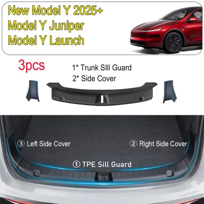 For Tesla Model Y Juniper Launch Trunk Sill Plate Protector TPE Trunk Mat Cover Rear Bumper Guard Pad Anti-scratch Accessories