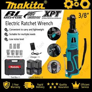 Makita 18V 3/8" Cordless Electric Ratchet Right Angle Wrench Socket Set Power Tool Original Japan Screw Nut Removal