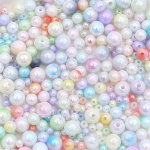 90-360Pcs 4/6/8mm Shiny AB Colorful Acrylic Pearl Beads for Earring Bracelet Necklace DIY Jewelry Craft Making Accessories