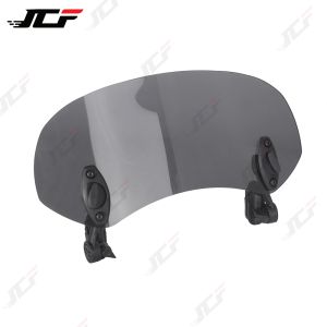 Universal Motorcycle Windshield Extension Adjustable Spoiler Clamp-On Windscreen Deflector With Extension Arms And Double Hinges