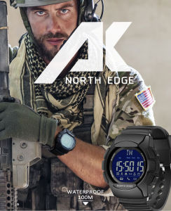 NORTH EDGE Sport Watch Army Led Mens Watch Military Water Resistant 100M Digital Wrist Stopwatches For Male For IOS Android