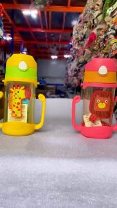 Hntob 400ml Baby Water Tumbler Straw Cup Feeding Nursing Juice Bottle Sippy Cup BPA Free