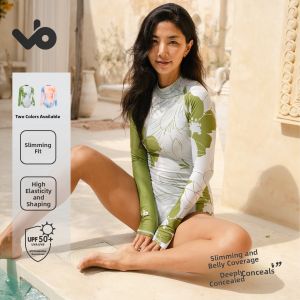 VODABEBA | Quick-Dry Sun Protection Long-Sleeve One-Piece Swimsuit