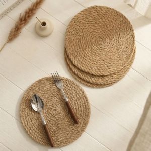 YUANSHANZHU | Natural Jute Insulated Heatproof Tablemat