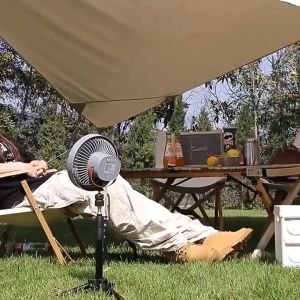 Camping Fan Tripod Rotary Fan Desk Fan/Ceiling fan/Chandelier 3in1-10000mAh