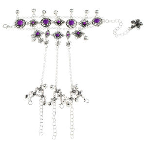 Ethnic Dance Style Bell Bracelet Purple Fairy Girl Hanfu Photography Ear Cleaning Long Moon Bright Bell Bracelet Handbell