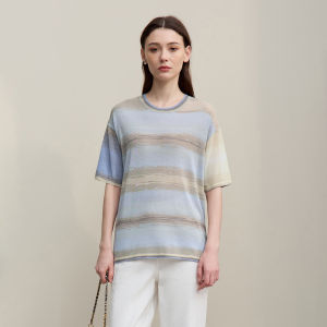 AMII | Contrast Color Drop Shoulder Knit Top